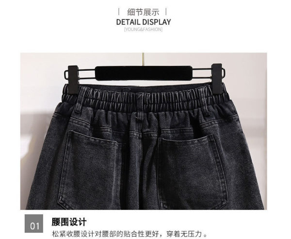 Plus size women's loose summer new Korean version of thin denim wide-leg shorts