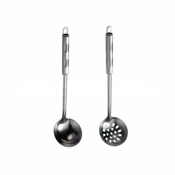 Stainless Steel Soup Ladle & Strainer Spoon Set