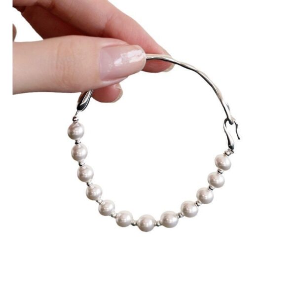 Pearl & Twisted Silver Bracelet