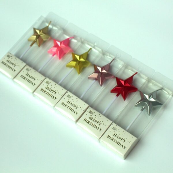 Colorful 3D Star Birthday Cake Candles